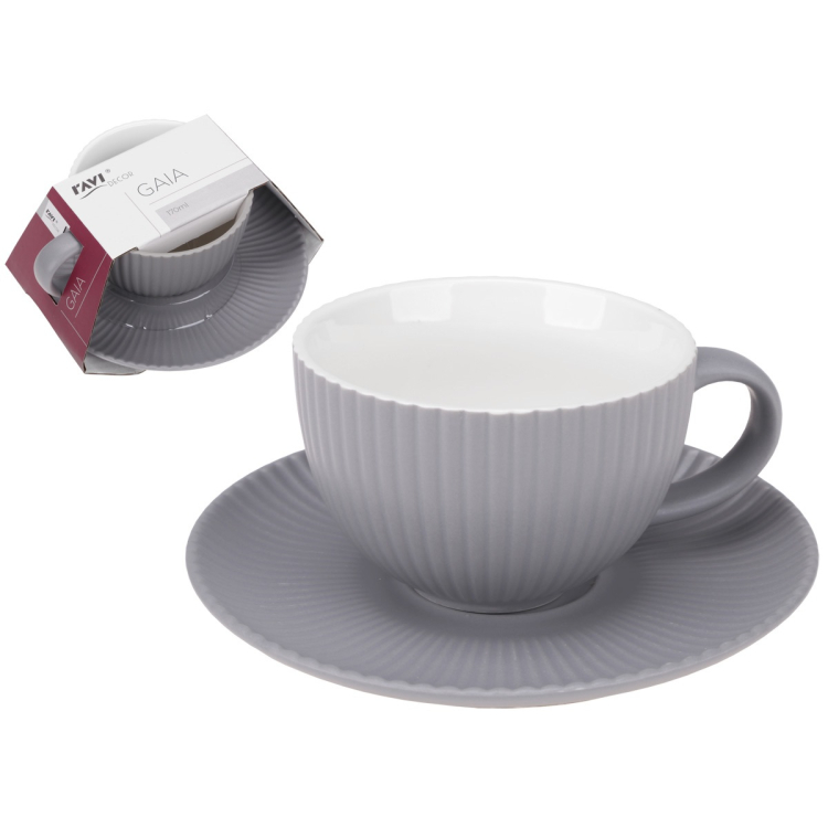 Filiżanka z porcelany z podstawką GAIA 170ml RAVI